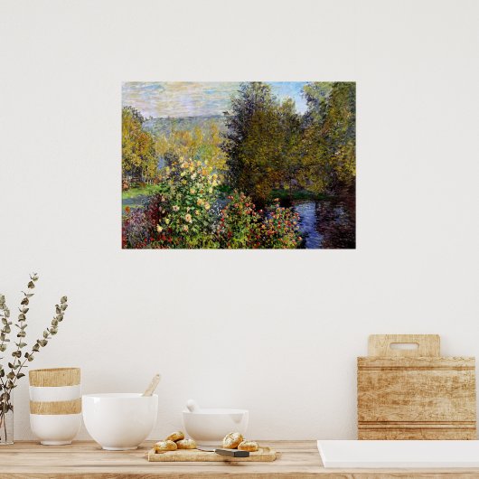 Monet - Hoek van de tuin in Montgeron Poster (Keuken)