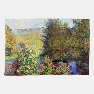 Monet - Hoek van de tuin in Montgeron Theedoek