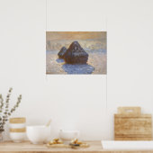 Monet - Hooibergen Sneeuw Effect Poster (Keuken)