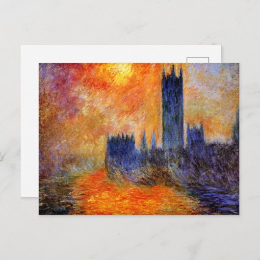 Monet - House of Parliament Sun Briefkaart (Voorkant / Achterkant)