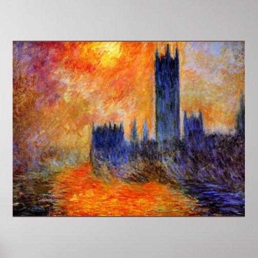 Monet - House of Parliament Sun Poster (Voorkant)