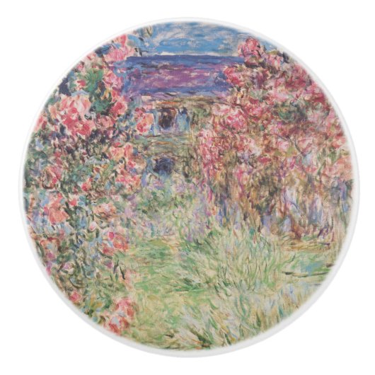 Monet House onder Rozen keramische knop (Voorkant)