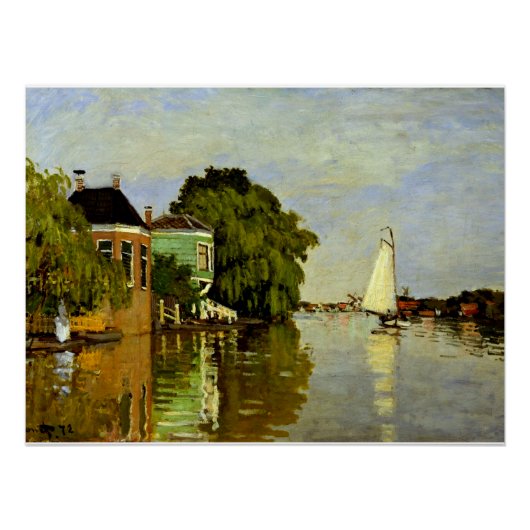 Monet - Houses op de Achterzaan Perfect Poster (Voorkant)