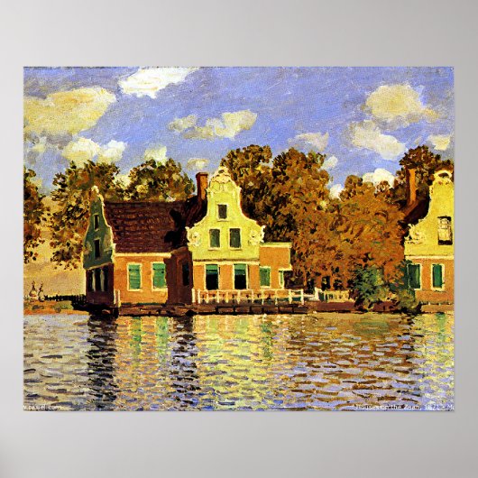 Monet - Huizen aan de Zaan bij Zaandam, Poster (Voorkant)