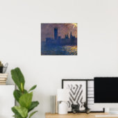 Monet - Huizen van het parlement - Zonneeffect Poster (Thuiskantoor)
