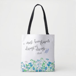 Monet ik moet bloemen hebben altijd blauwe tuin tote bag