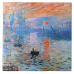 Monet - Impressie, zonneschijn Tegeltje<br><div class="desc">Impressie,  Sunrise,  beroemd schilderij van Claude Monet</div>