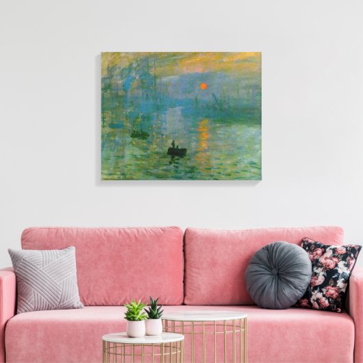 Monet Impressie Zonsopgang Canvas Print (Insitu (Woonkamer))