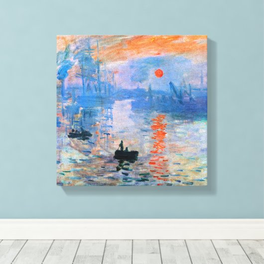 Monet - Impression, Sunrise Canvas Afdruk (Insitu (Houten vloer))