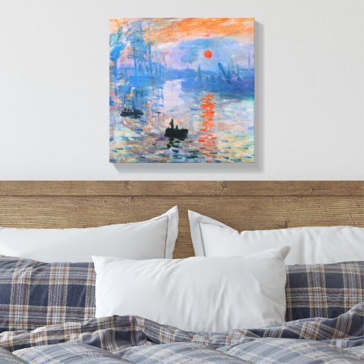 Monet - Impression, Sunrise Canvas Afdruk (Insitu (Slaapkamer))