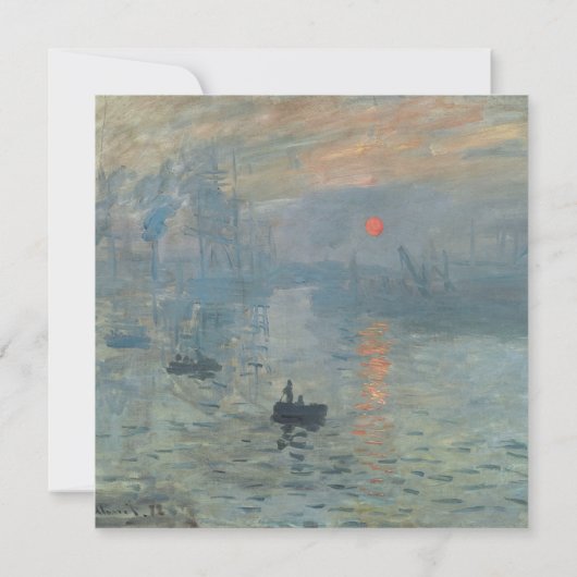 Monet Impression Sunrise Professioneel Minimalisti Save The Date (Achterkant)