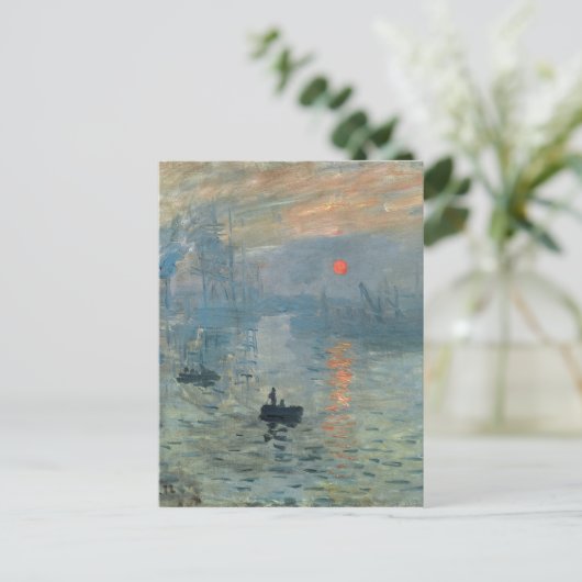Monet Impression Sunrise Soleil Levant Painting Briefkaart (Staand voorkant)