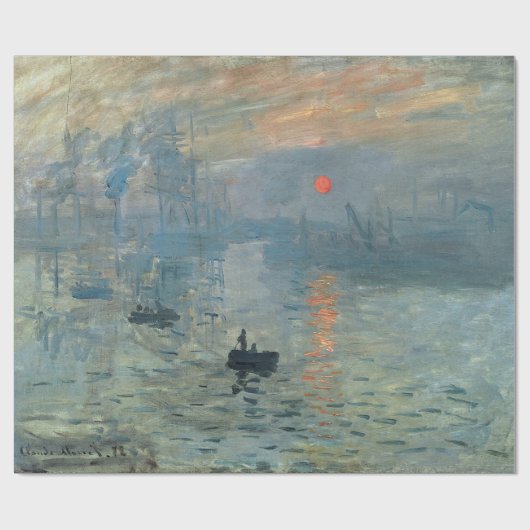 Monet Impression Sunrise Soleil Levant Painting Cadeaupapier (Vlak)