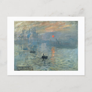 Monet Impression Sunrise Soleil Levant Painting Feestdagenkaart