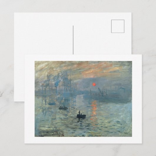 Monet Impression Sunrise Soleil Levant Painting Feestdagenkaart (Voorkant / Achterkant)