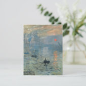 Monet Impression Sunrise Soleil Levant Painting Feestdagenkaart (Staand voorkant)