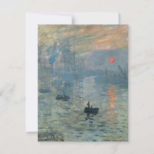 Monet Impression Sunrise Soleil Levant Painting Feestdagenkaart (Voorkant)