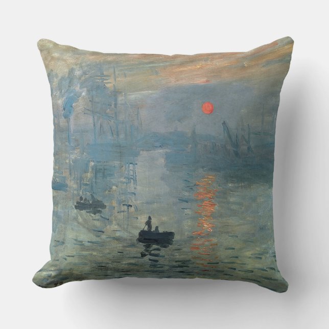 Monet Impression Sunrise Soleil Levant Painting Kussen (Voorkant)