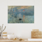 Monet Impression Sunrise Soleil Levant Painting Poster (Keuken)