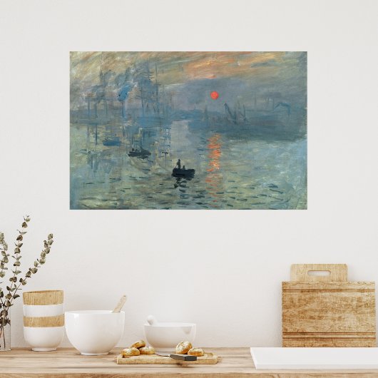 Monet Impression Sunrise Soleil Levant Painting Poster (Keuken)