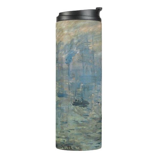 Monet Impression Sunrise Soleil Levant Painting Thermosbeker (Gedraaid links)