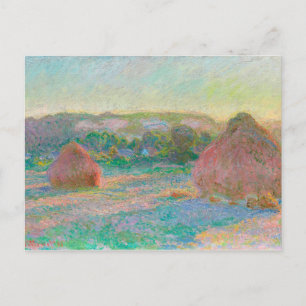 Monet Impressionist Art Haystacks Einde zomer Briefkaart