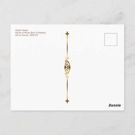 Monet Impressionist Art Haystacks Einde zomer Briefkaart (Achterkant)