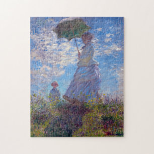 Monet Impressionist People Woman met een Parasol C Legpuzzel