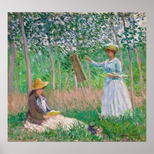 Monet, in de Bossen bij Giverny Poster (Voorkant)