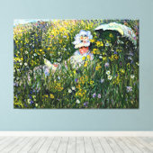 Monet - In de Meadow Canvas Afdruk (Insitu (Houten vloer))