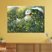Monet - In de Meadow Canvas Afdruk (Insitu (Woonkamer))