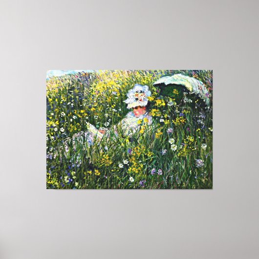 Monet - In de Meadow Canvas Afdruk (Voorkant)