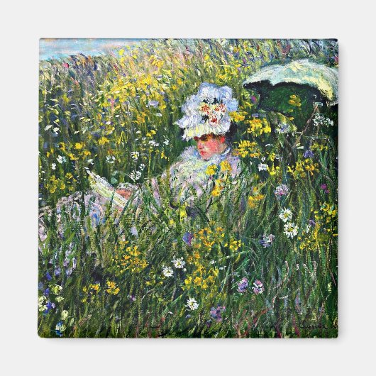 Monet - In de Meadow Magneet (Voorkant)