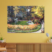 Monet - In de tuin, beroemd schilderij Canvas Afdruk (Insitu (Woonkamer))