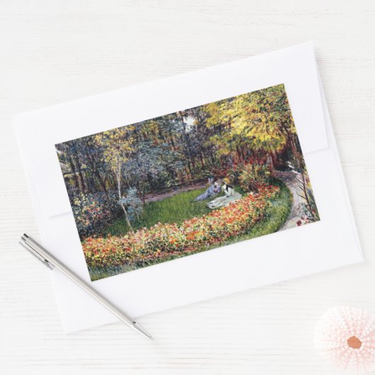 Monet in de tuin, rechthoekige sticker (Envelop)