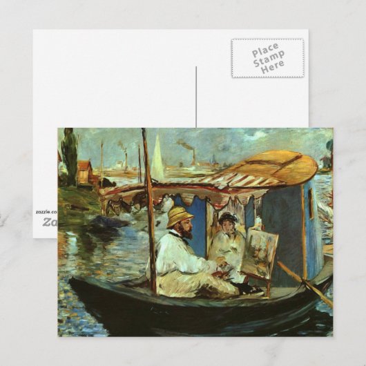 Monet in his Studio Boat Briefkaart (Voorkant / Achterkant)