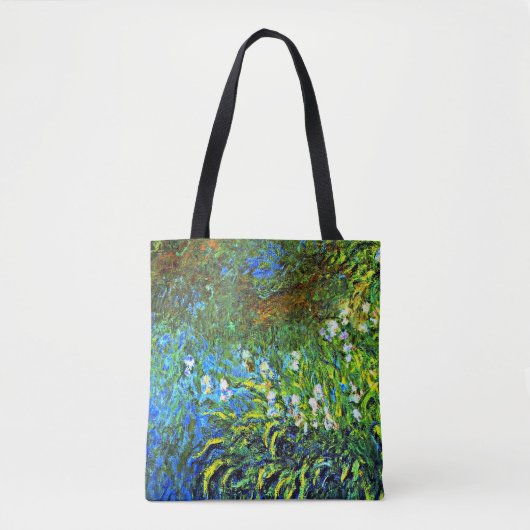 Monet - Iris aan de Zee muur Tote Bag (Voorkant)