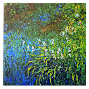 Monet - Iris bij de Zee Roos Pond Tegeltje