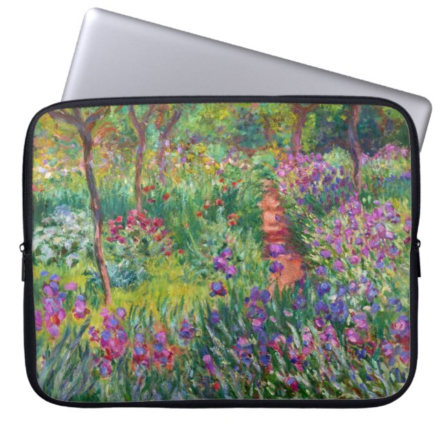Monet Iris Garden op Giverny Laptop Sleeve (Voorkant)