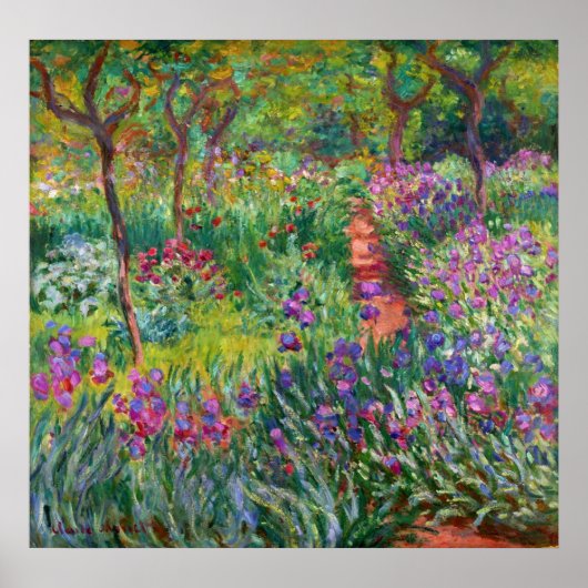 Monet Iris Garden op het Poster Giverny (Voorkant)