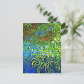 Monet - Iris op het Zee Roos Pond, beroemd schilde Briefkaart (Staand voorkant)