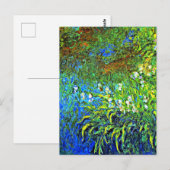 Monet - Iris op het Zee Roos Pond, beroemd schilde Briefkaart (Voorkant / Achterkant)