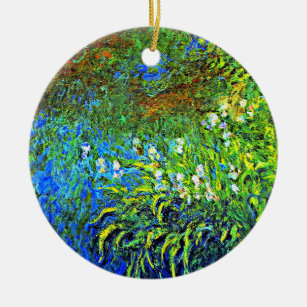 Monet - Iris op het Zee Roos Pond, beroemd schilde Keramisch Ornament