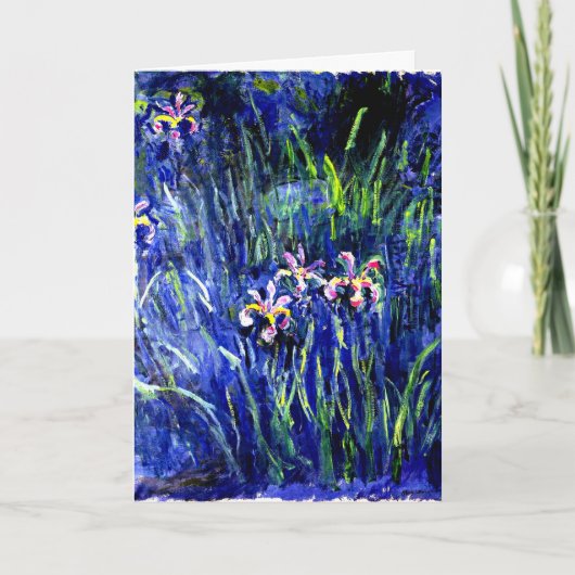 Monet - Irises, beroemde bloemkunst Kaart (Voorkant)