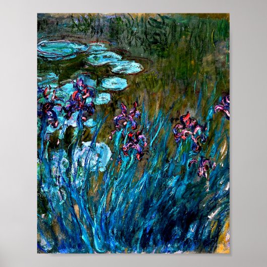Monet - Irises en waterlilies Poster (Voorkant)