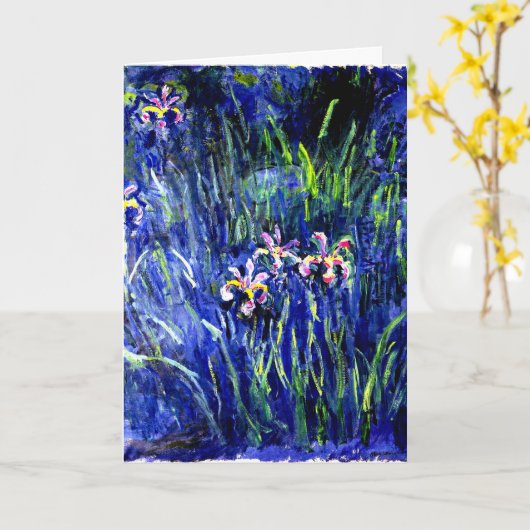 Monet - Irissen, beroemd bloemschilderij Kaart (Gele Bloem)