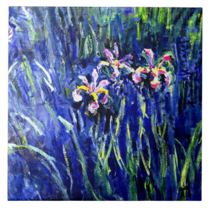 Monet - Irissen, beroemde bloemschilderij, Tegeltje