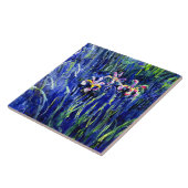 Monet - Irissen, beroemde bloemschilderij, Tegeltje (Zijkant)