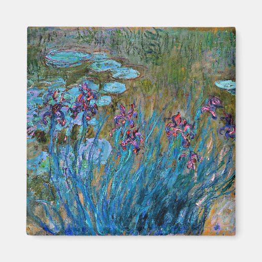 Monet - Irissen en waterlelies Magneet (Voorkant)