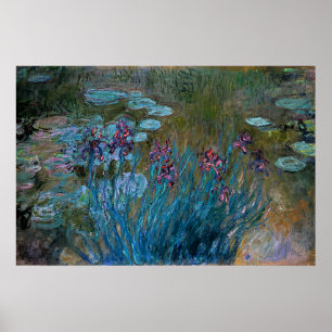 Monet - Irissen en Waterlelies Poster